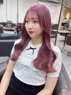 ベレーザ 渋谷(BELEZA) 7655ベビーピンクカシスレッドハイトーンカラー韓国ワンホンヘア