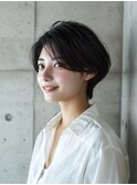 センターパートでおしゃれショート×ウェットヘア♪