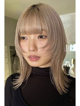 ハウ 心斎橋(how) ミディアムくびレイヤー小顔カット艶髪姫カット20代30代40代