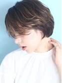 ショート・ボブ/白髪ぼかし/ハイライト/絶壁解消/30代/40代/50代