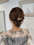 ボブアレンジ結婚式参列お呼ばれヘアセットシニヨンお団子ヘア