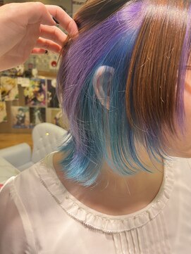 サロウィン 新潟万代店(SALOWIN) パープル×水色 インナーカラー