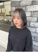 ボブ/カーキグレージュ/大人かわいい/フェザーバング