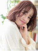 ミルクティーピンク韓国風ゆる巻き大人ボブa北浦和20代30代40代