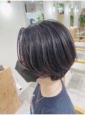 くびれショートのハイライトカラー/ハンサムショート
