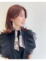 カミエ(kamie)&nbsp;＊透明感ピンクラベンダー ミディアムヘア 三宮美容室 神戸