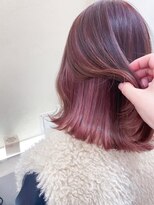 ミシェリー(misherry)&nbsp;オージュアタッセルボブ長めボブチョコレートピンクインナー