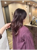 くすみピンク/暖色カラー/艶髪/艶カラー/ロングスタイル/横浜駅