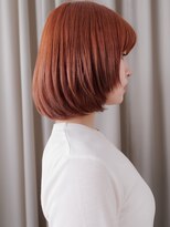 カバーヘア ブリス 戸田公園西口店(COVER HAIR bliss)&nbsp;ペールオレンジ姫カットレイヤー小顔丸みボブZ戸田公園10代20代