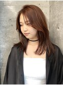 ブリーチなしカラー/アプリコットオレンジ/暗めカラー