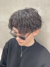 サンズ 梅田 中崎町(SUNS)&nbsp;波巻きパーマアップバングスタイル