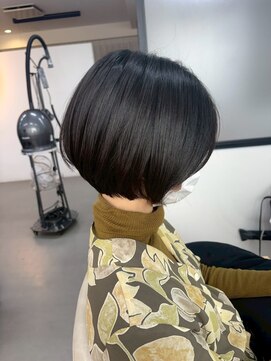 ヘアーアートシフォン 池袋西口店(Hair art chiffon) ナチュラルショート/ミルクブラウン/白髪ぼかし/縮毛矯正/池袋