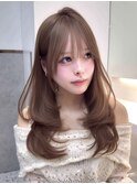 レイヤーカット ブラウンカラー　透明感カラー　ブリーチなし