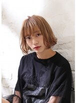 ネオリーブエクラ 上野御徒町店(Neolive eclat)&nbsp;切りっぱなしボブ　外ハネミックス　アースカラー