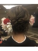 編み込みヘアアレンジ