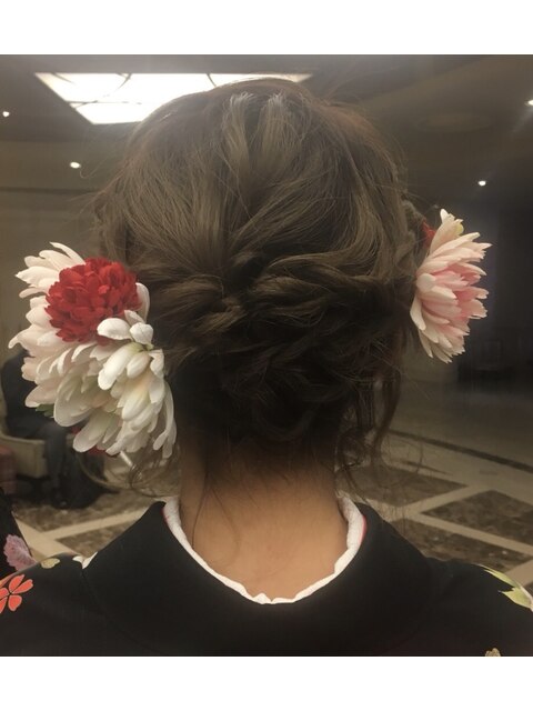 編み込みヘアアレンジ