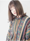 ボブ×グレージュ×切りっぱなし