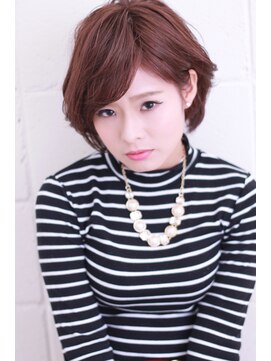 オーロ 緑地公園店(ORO) 前髪と顔周りのカールで見せる絶対小顔ミディアムボブヘア