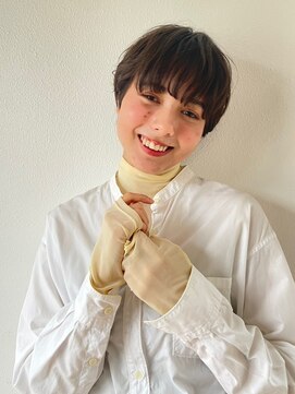 ヘアサロンガリカアオヤマ(hair salon Gallica aoyama) 【荒木依莉亜】大人ショートボブ耳かけボブ黒髪ショート前髪あり
