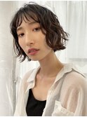 外国人のようなやわらかいウェーブボブ♪
