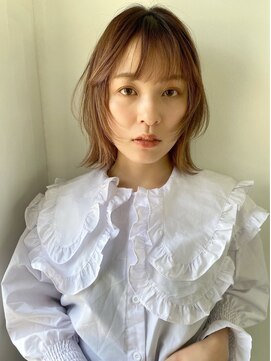 ベンジー 中目黒店(benji) ウルフカット/レイヤーカット/くびれミディ/ベージュ/ハイトーン