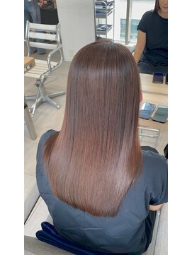 ノク(nok) 髪質改善矯正_オリーブベージュレイヤーカットウェットヘア