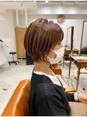 大人ショートボブ丸みショートカットマッシュショート前髪あり