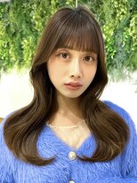 ビューブルー 亀戸錦糸町(VIEW BLUE)&nbsp;美髪カールピンクブラウン韓国レイヤーロングセミディ顔周り前髪