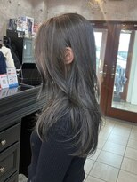 ラフヘアデザイン(Raf hair design)&nbsp;バレイヤージュコントラストハイライトインナーカラーボブ