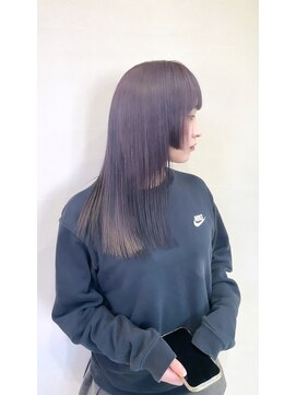 モリグリーン(MORI GREEN) ◆ハイトーンロング【パープルカラー】暗めカラー//姫カット