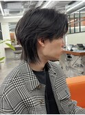 メンズセンターパートニュアンスパーマ毛流れ縮毛矯正刈り上げ