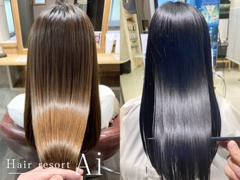 エーアイ 駒込店(Ai)の写真/《カット+縮毛矯正＋トリートメント＋ヘッドスパ¥12100》理想のツヤツヤヘアに*[駒込駅/巣鴨駅/王子駅]