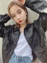 フッズ(HOODS) ミディアムウルフ ミルクティーベージュ