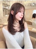 酸性ストレート/前髪カット/リタッチ/カット/ブリーチ