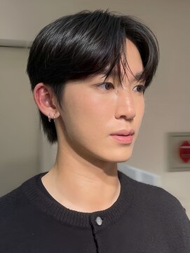 ノラキチジョウジ(NORA KICHIJOJI) 韓国マッシュ黒髪センターパートパーマツーブロックアップバング