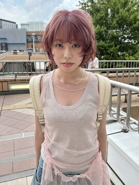 ビーハイブ ドットエー 本町広瀬通店(BEHIVE.A) 【sakuya】ピンクベージュ/ボブレイヤー/ブリーチ/Wカラー