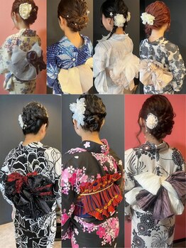 グラスヘア 石垣店(Grass Hair)の写真/別府市で浴衣着付け！お祭り・花火大会がもっと楽しくなるヘアアレンジもご一緒に☆（40文字）