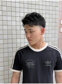 大人男子スキンフェード×黒髪ショート