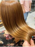 マロンベージュAラインボブドレスヘアかきあげロング錦糸町