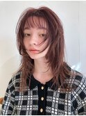 ウルフのニュアンスヘア/フェイスフレーミング/マロンベージュ