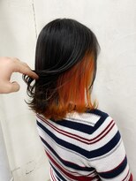 アールプラスヘアサロン(ar+ hair salon) インナーカラーアプリコットオレンジ