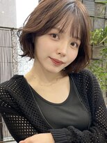 ミンクス 銀座店(MINX)&nbsp;斜めバンググレージュカラーデザインカラーシルキーベージュ