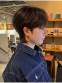 【石山】韓国メンズカットシースルーマッシュウルフ