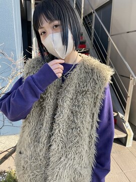 キートス 高知店(kiitos) ★切りっぱなしボブ顔周りレイヤー