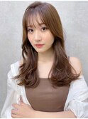 ロングヘア*レイヤーカット*顔周りレイヤー*ブラウン*白髪染めOK