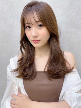 ケーツー エム 京都ラクエ(k-two emu) ロングヘア*レイヤーカット*顔周りレイヤー*ブラウン*白髪染めOK