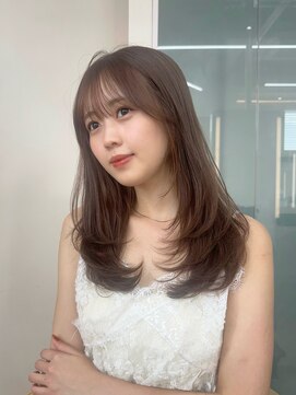 ウェイズトウキョウ 新宿店(Ways TOKYO) 赤みなしカラーまろベージュとレイヤースタイル