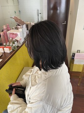 ヘアースペースブルーム プリュス 石橋店(HAIR SPACE BLOOM plus) 石橋/レイヤーボブ/グレージュ/酸性ストレート/曲がる縮毛矯正