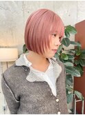 ミニボブ/オリーブグレージュ/20代30代/フェイスレイヤーr-14