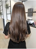 ★30代40代ミルクティーブラウン/ゆる巻きロングレイヤーカット